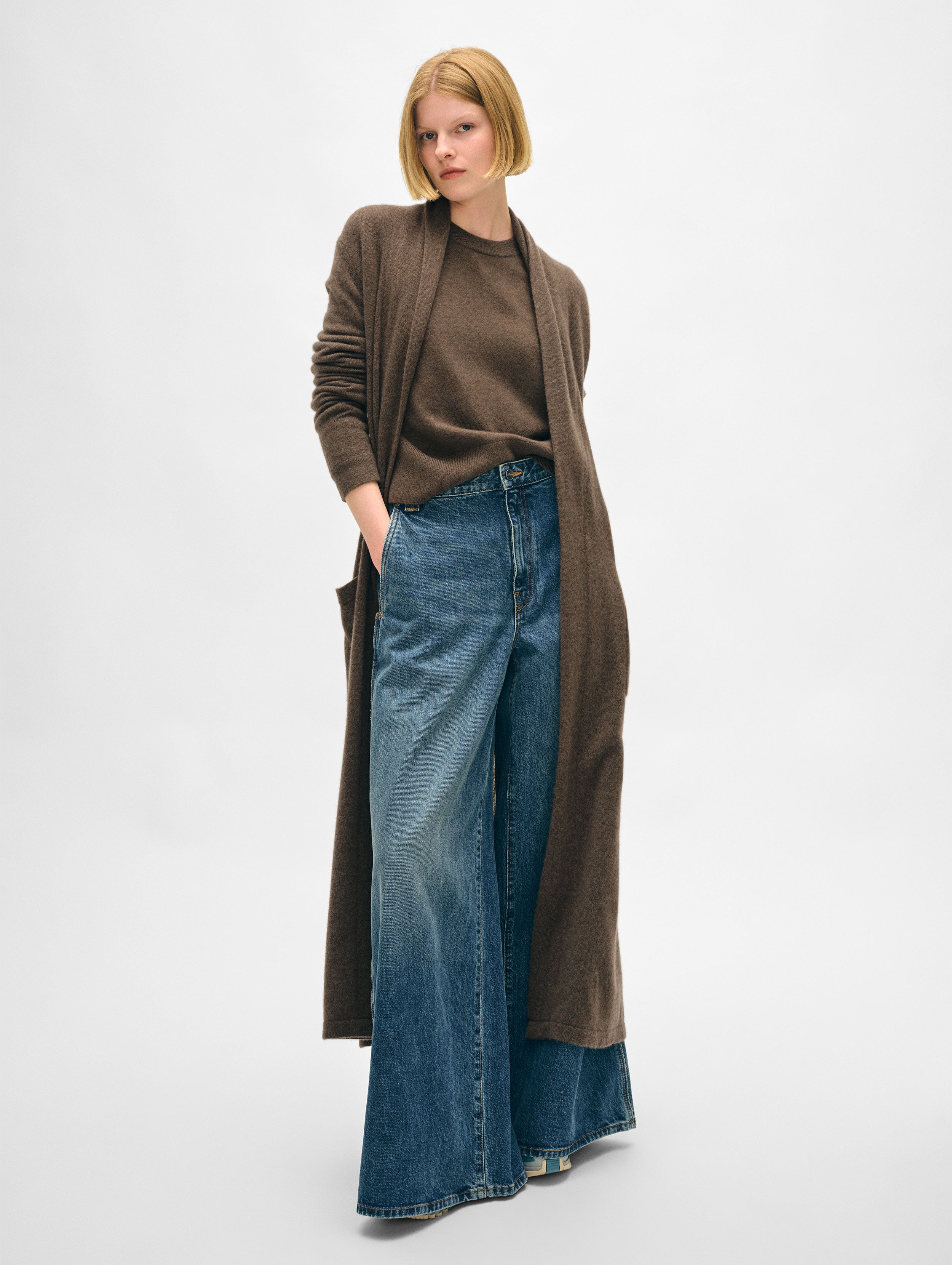 Cashmere Long Robe Russet Brown