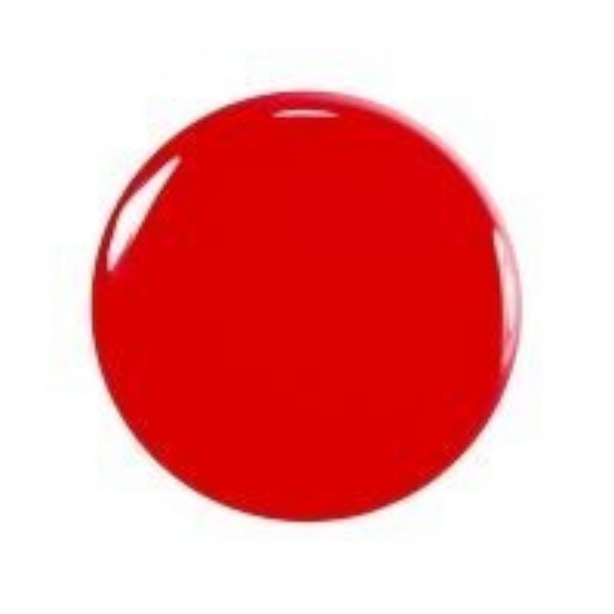 Shop Rescue Spa vibrant red plant-based nail polish with a high-shine glossy finish in a circular swatch