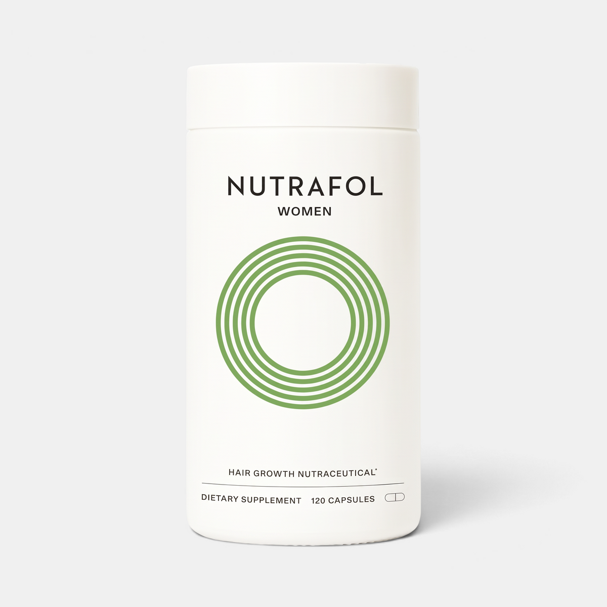 Shop Rescue Spa Nutrafol Women hair growth supplement bottle with white packaging and green circular logo