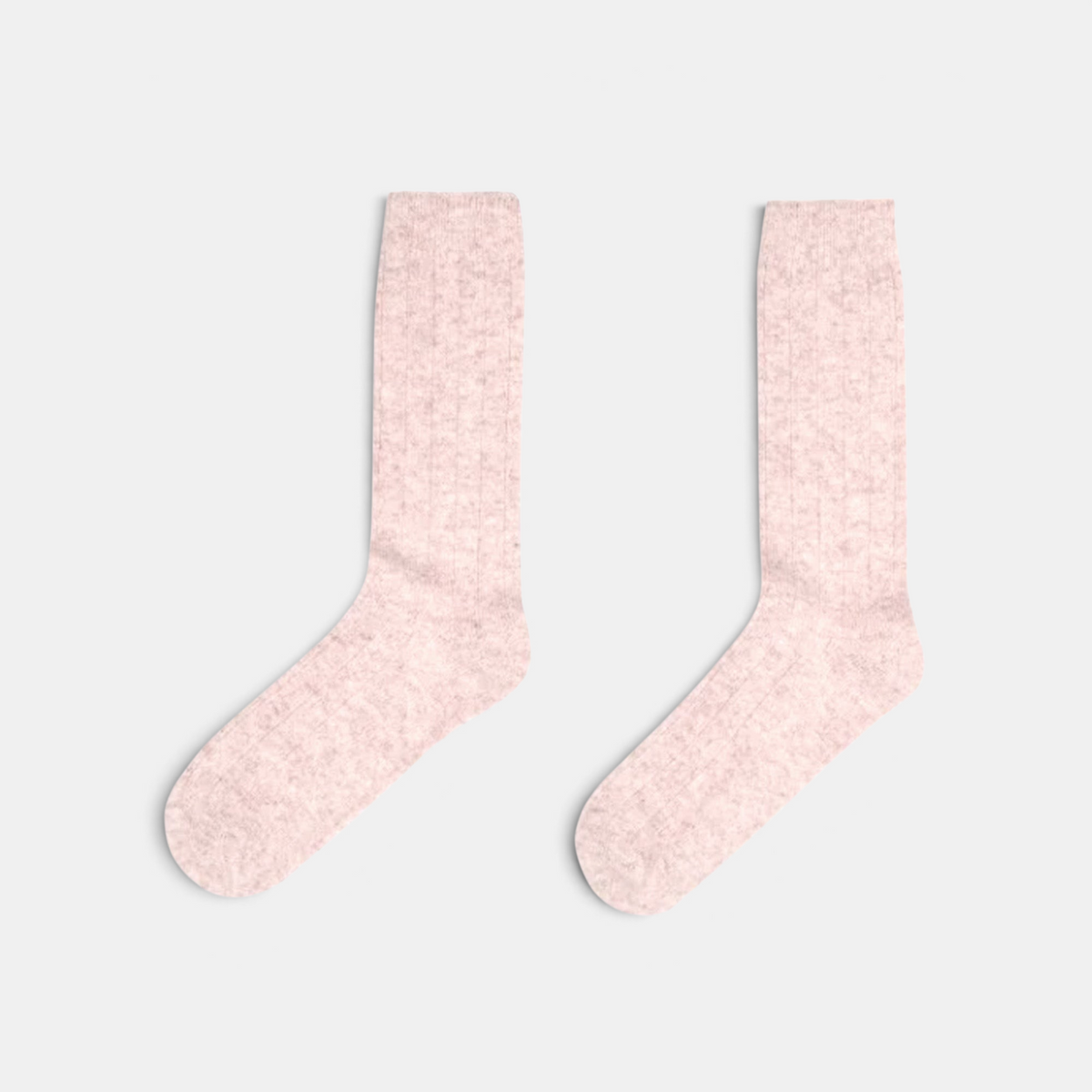 Shop Rescue Spa unisex light pink ribbed cashmere socks for everyday comfort and warmth.