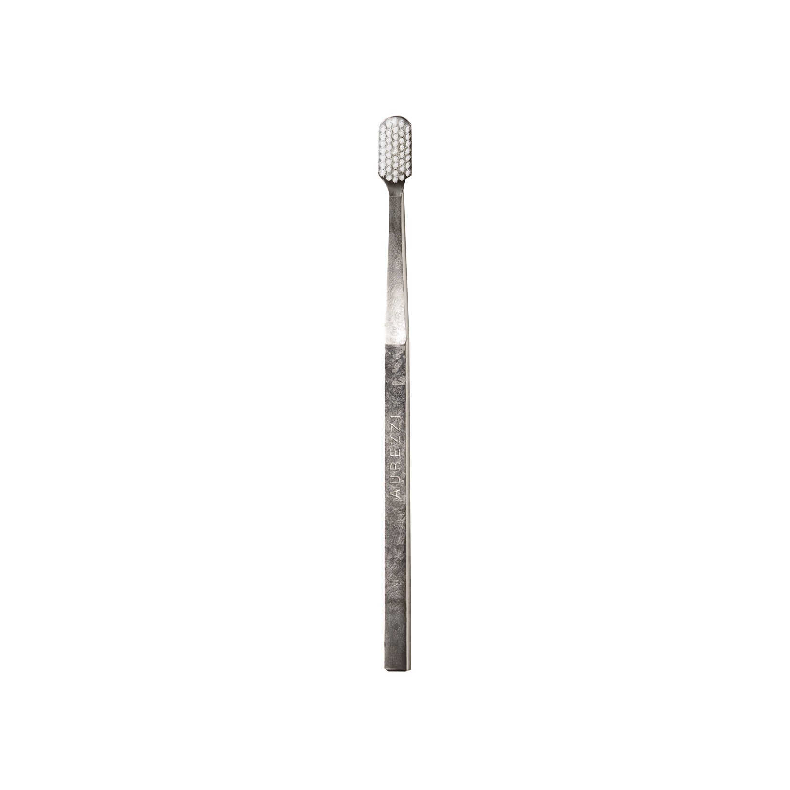 Silver Plated White Bristles Toothbrush