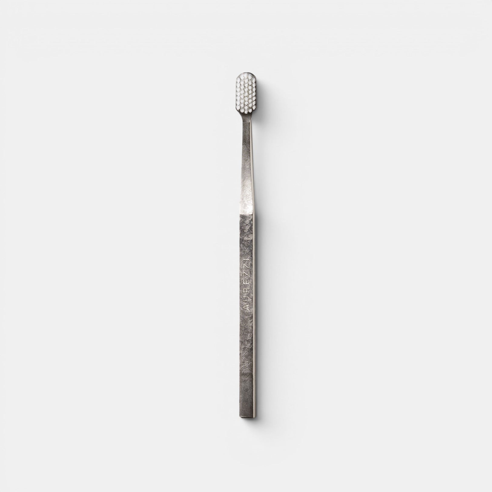 Silver Plated White Bristles Toothbrush