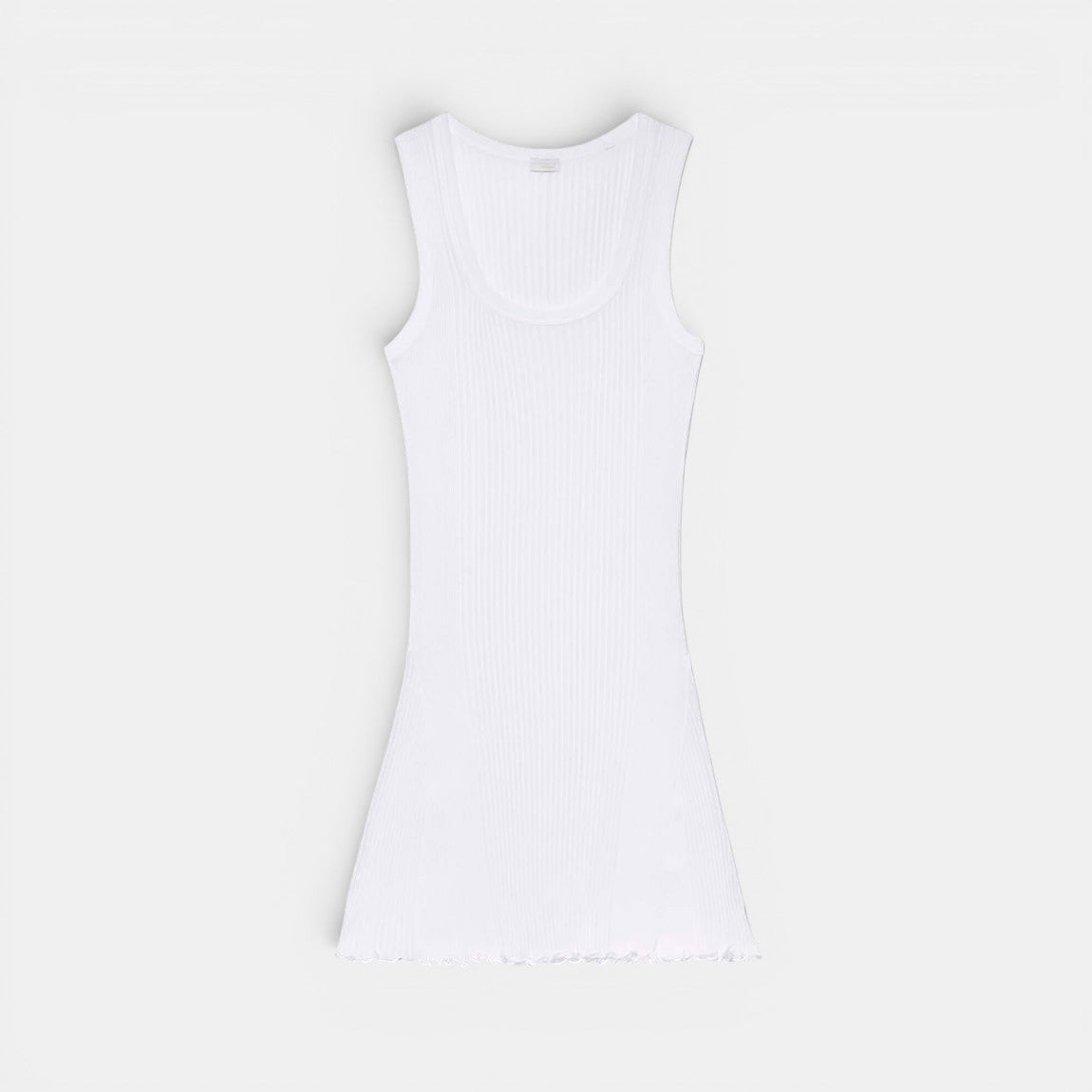 Front-facing product photo of Zimmerli Richelieu Neglige in white on a clean background, showing full silhouette and lace detailing.