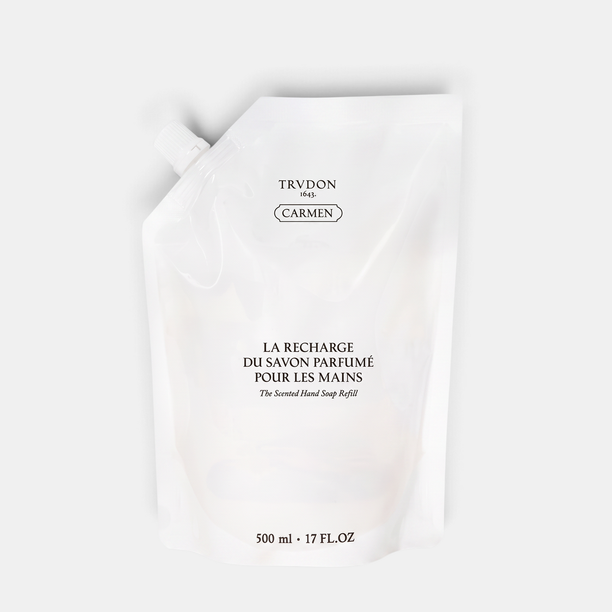 Shop Rescue Spa Trudon Carmen scented hand soap 500ml refill pouch with minimalist white packaging