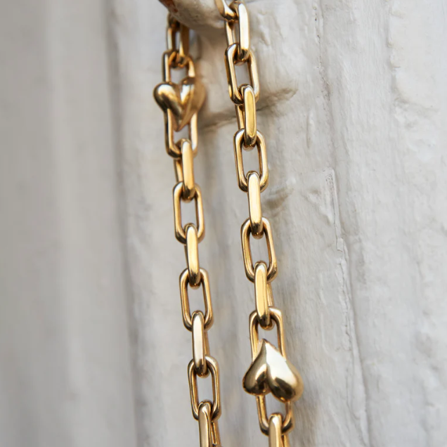 Art Heart Chain Necklace Gold
