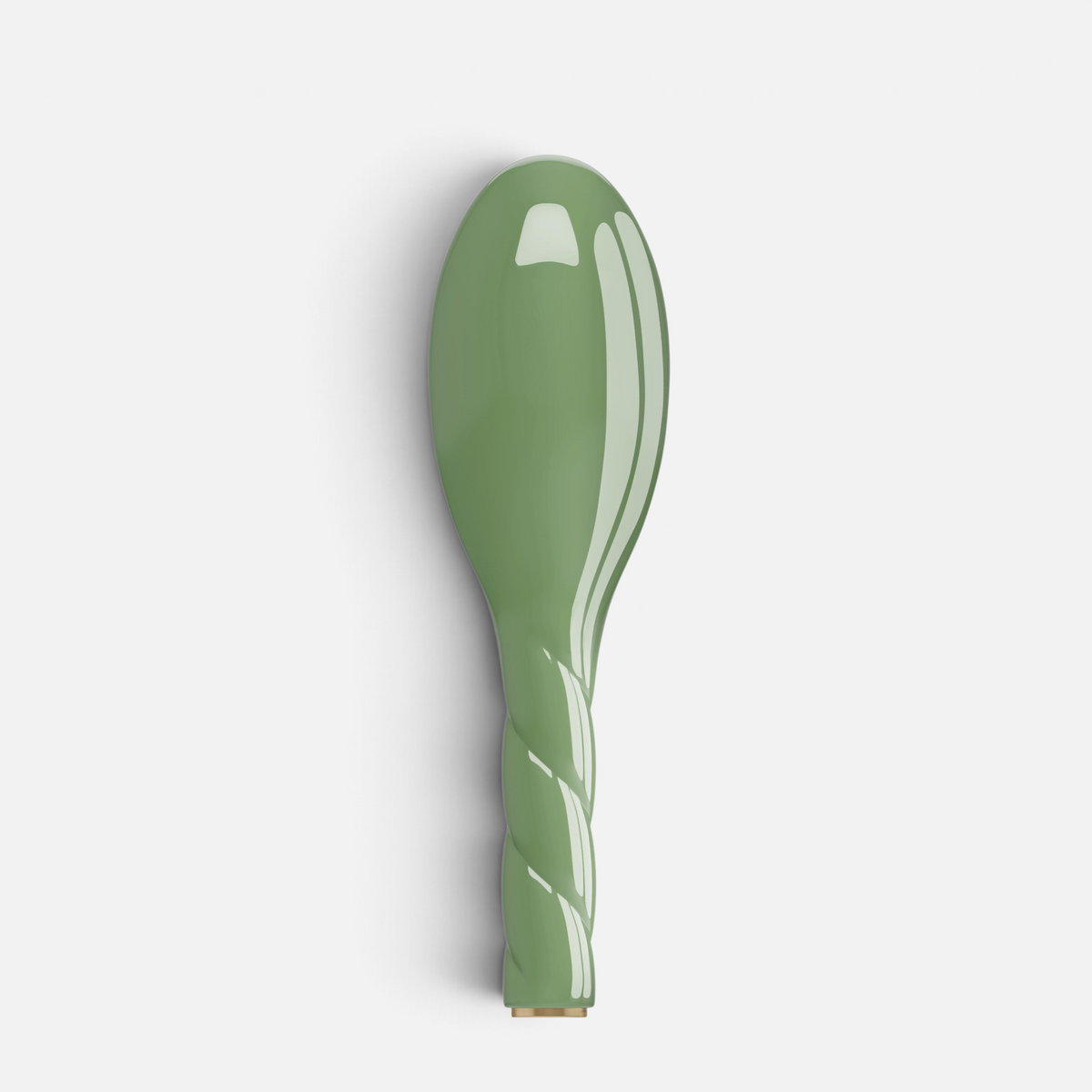 Shop Rescue Spa N.01 Petite Universal Hair Brush in almond green with a twisted handle design
