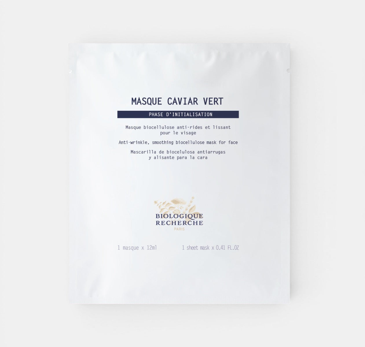Masque Caviar Vert on white backround. Anti-Wrinkle, Smoothing & Tightening Face Mask