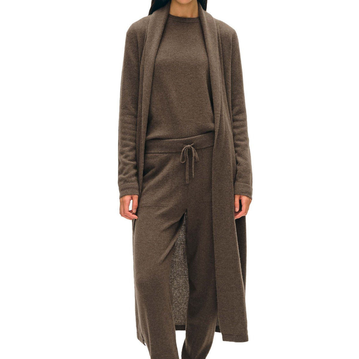 Cashmere Long Robe Russet Brown