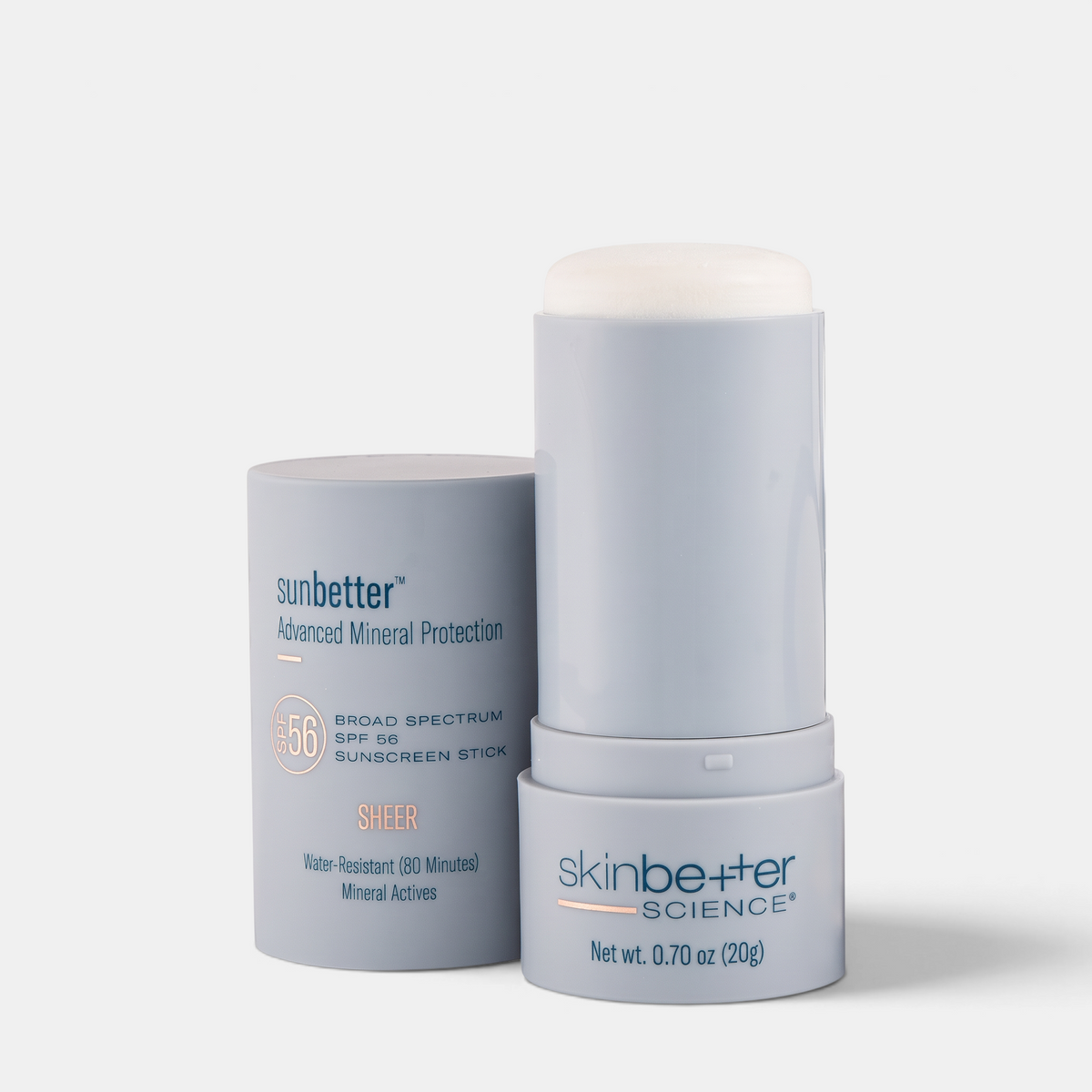 Shop Rescue Spa sunbetter Sheer SPF 56 mineral sunscreen stick in a grey twist-up applicator tube