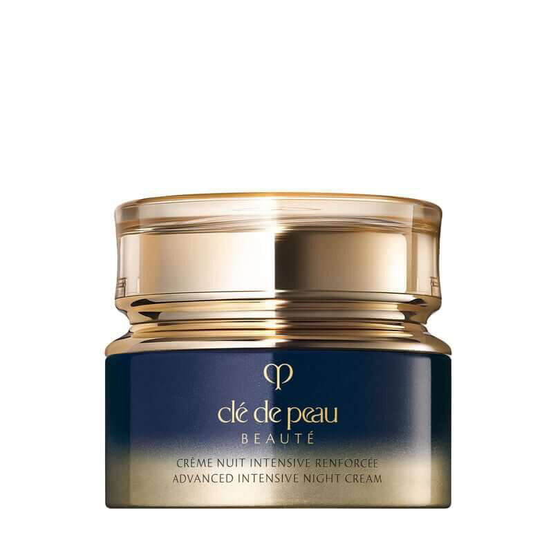 Cle De Peau Beaute Advanced Intensive Night Cream positioned upright with a white background. Hydrates & replenishes overnight for firmer skin.