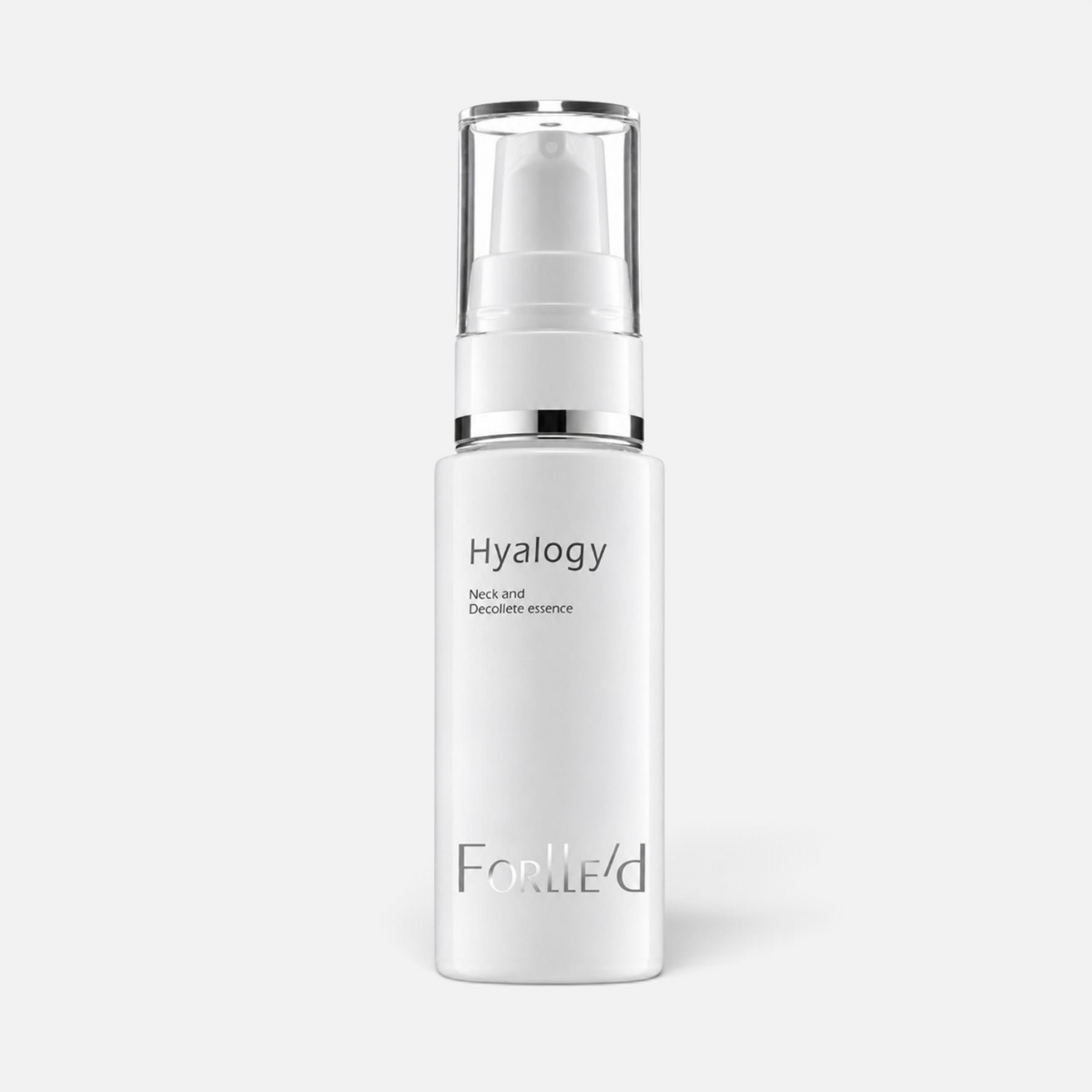 Shop Rescue Spa Forlled Hyalogy Neck and Decollete Essence in a white pump bottle for firming and skin restoration.