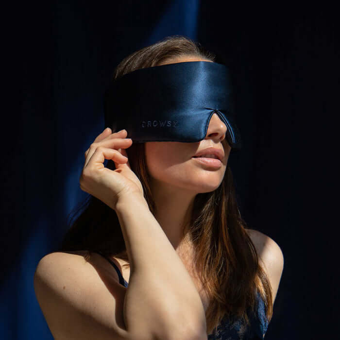 Midnight Blue Silk Sleep Eye Mask