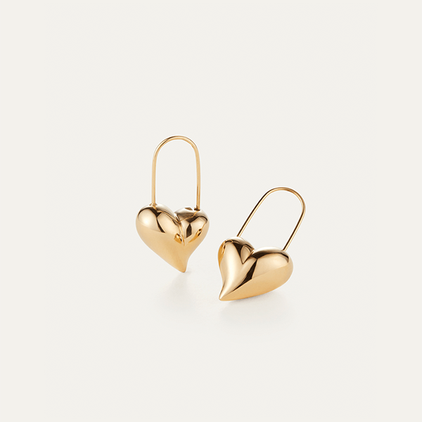 Celeste Heart Earrings Gold