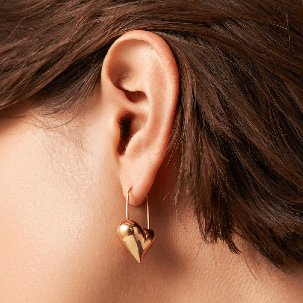 Celeste Heart Earrings Gold
