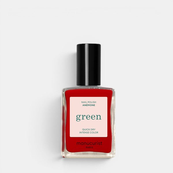 Manucurist Paris Green natural nail polish Anemone eco-friendly plant-based formula in vegan nail color