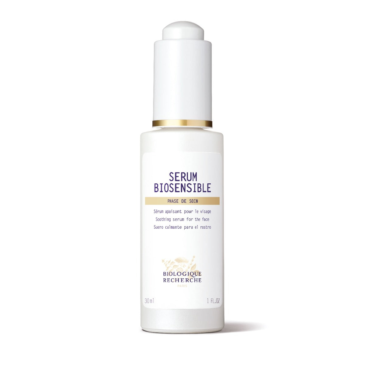 Serum Biosensible bottle on a white background. Facial Serum for Sensitive Skin available on shoprescuespa.com