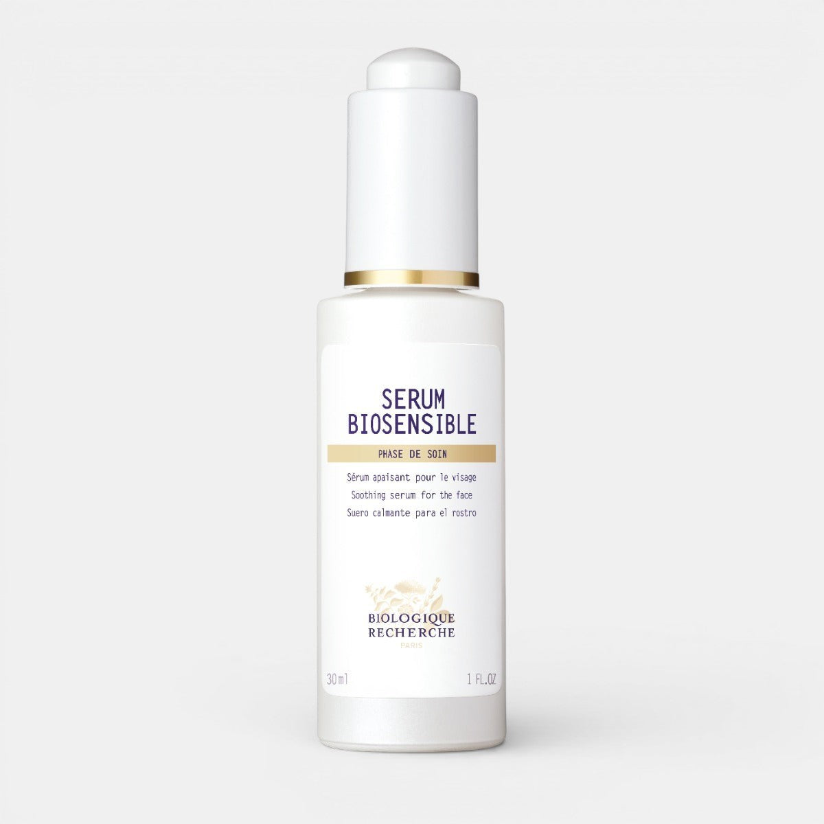 Serum Biosensible bottle on a white background. Facial Serum for Sensitive Skin available on shoprescuespa.com