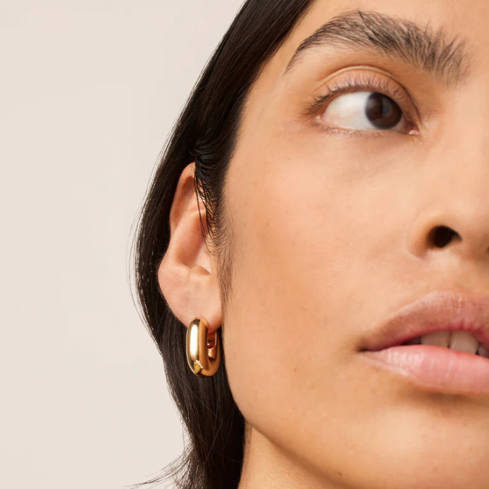 Puffy U-Link Earrings Gold