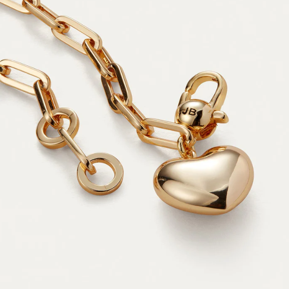 Puffy Heart Bracelet Gold