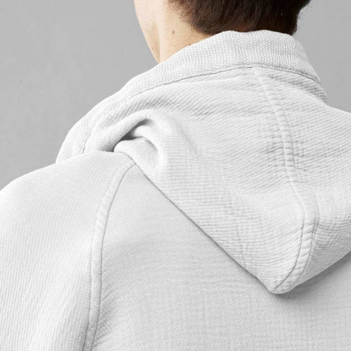 Shop Rescue Spa Kur hooded bathrobe in white featuring a soft double-sided textured weave fabric