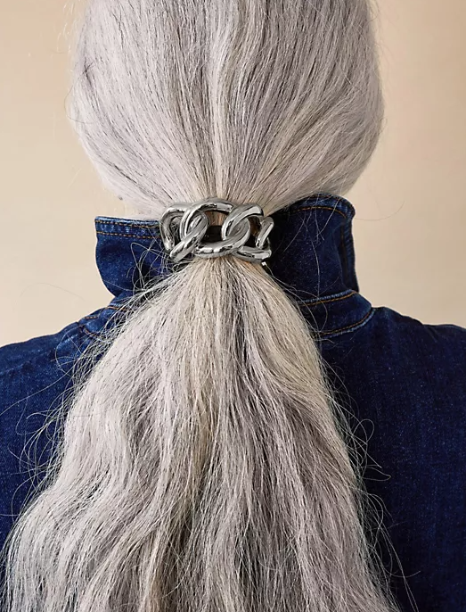 Elena Chain Pony Cuff Rhodium