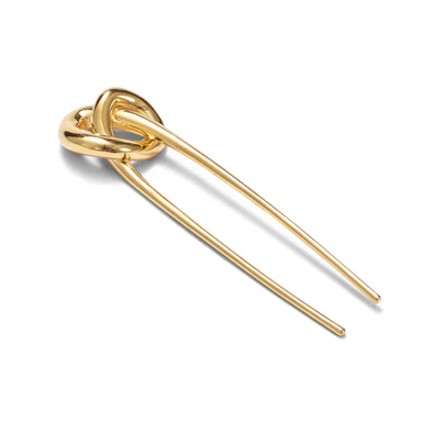 Glossy Knot Hair Pin Gold