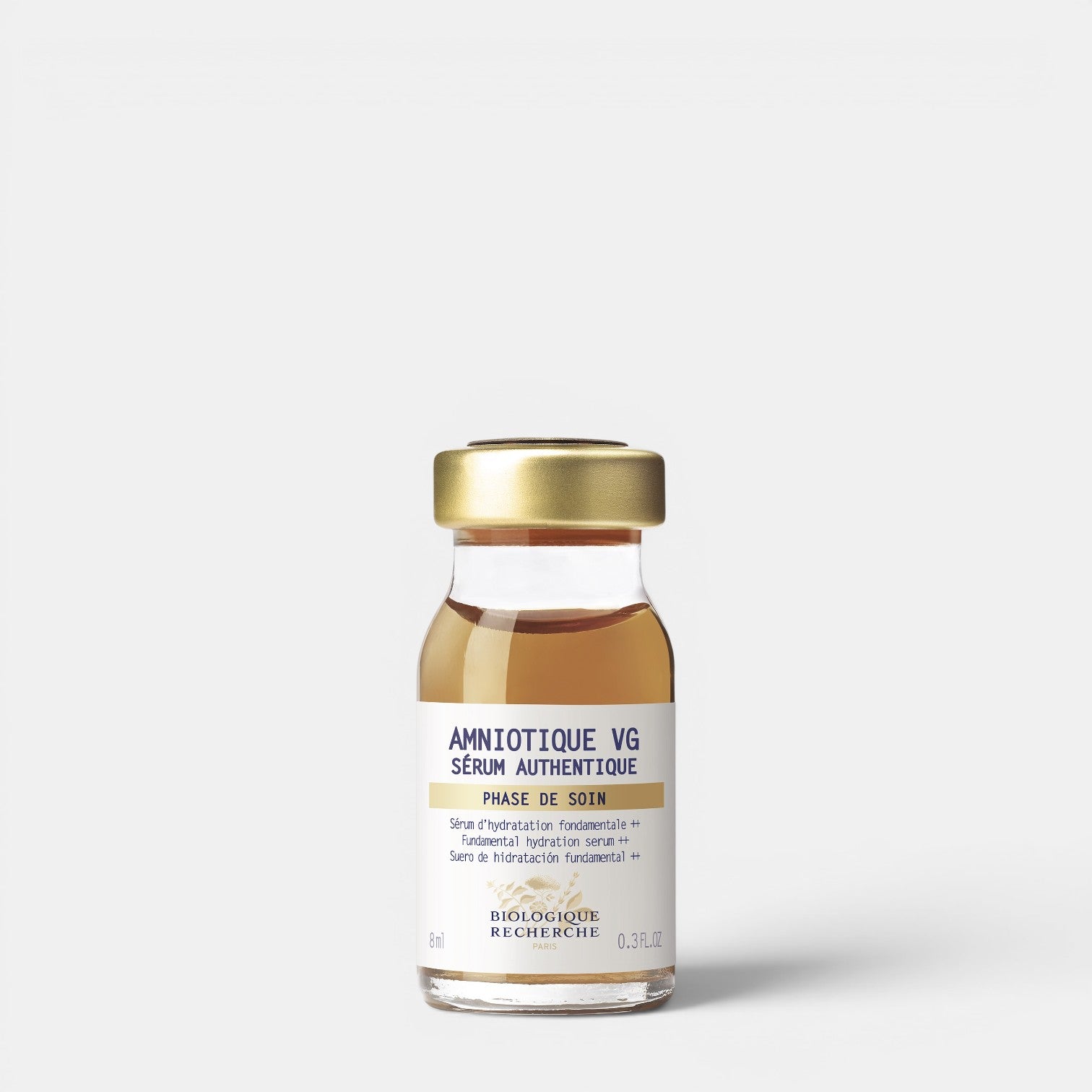 Shop Rescue Spa Biologique Recherche Amniotique VG hydrating serum in an 8ml glass bottle with a gold cap.