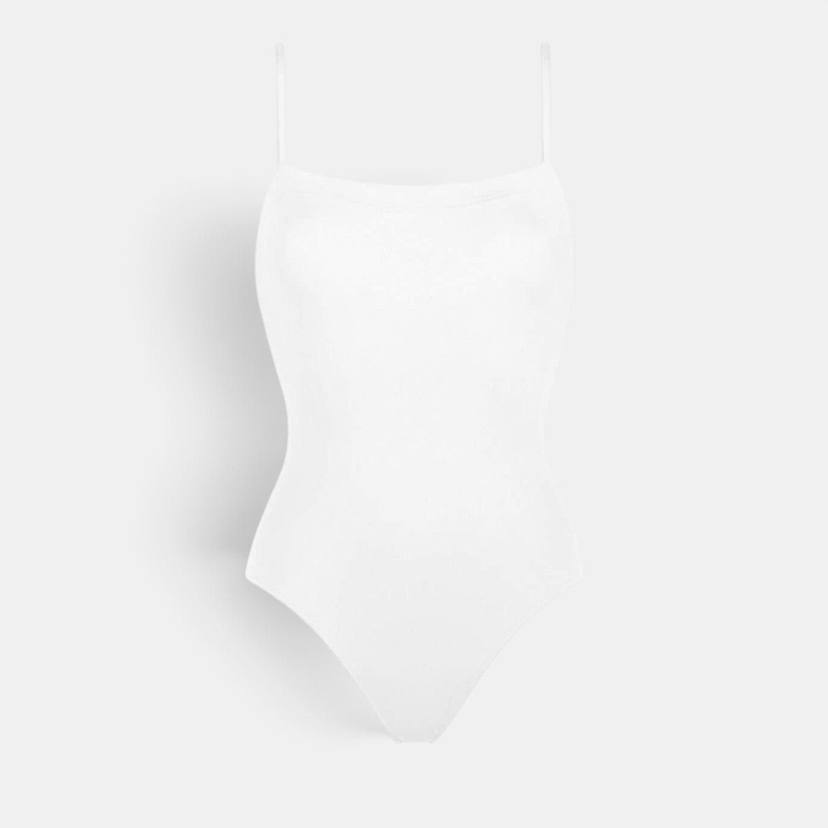 Shop Rescue Spa AQUARELLE white one-piece tank swimsuit with thin straps and a straight back design