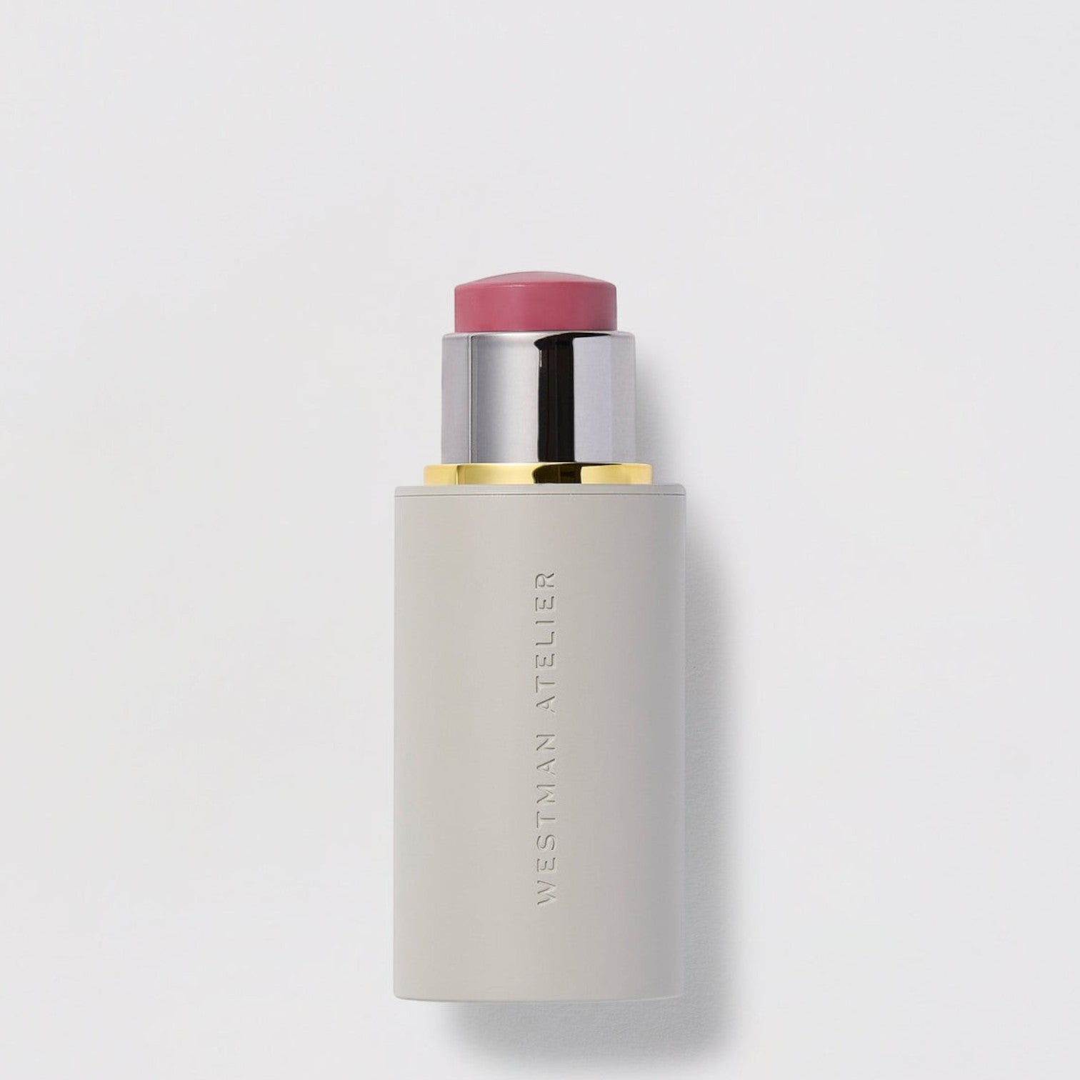 Shop Rescue Spa Baby Cheeks Blush Stick in a creamy pink shade with a sleek, minimalist grey applicator tube.