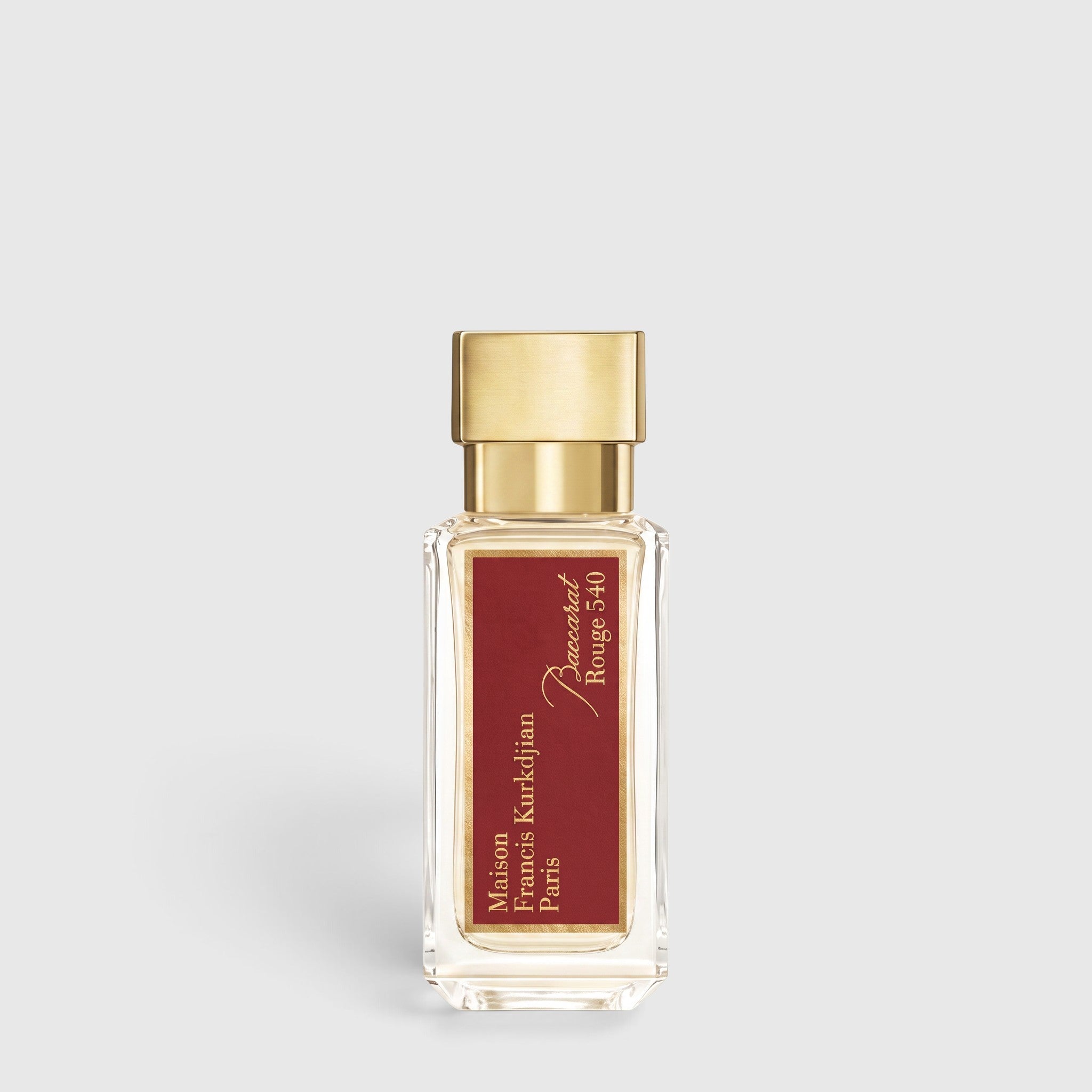 Shop Rescue Spa Baccarat Rouge 540 eau de parfum in a clear glass bottle with a gold cap and deep red label