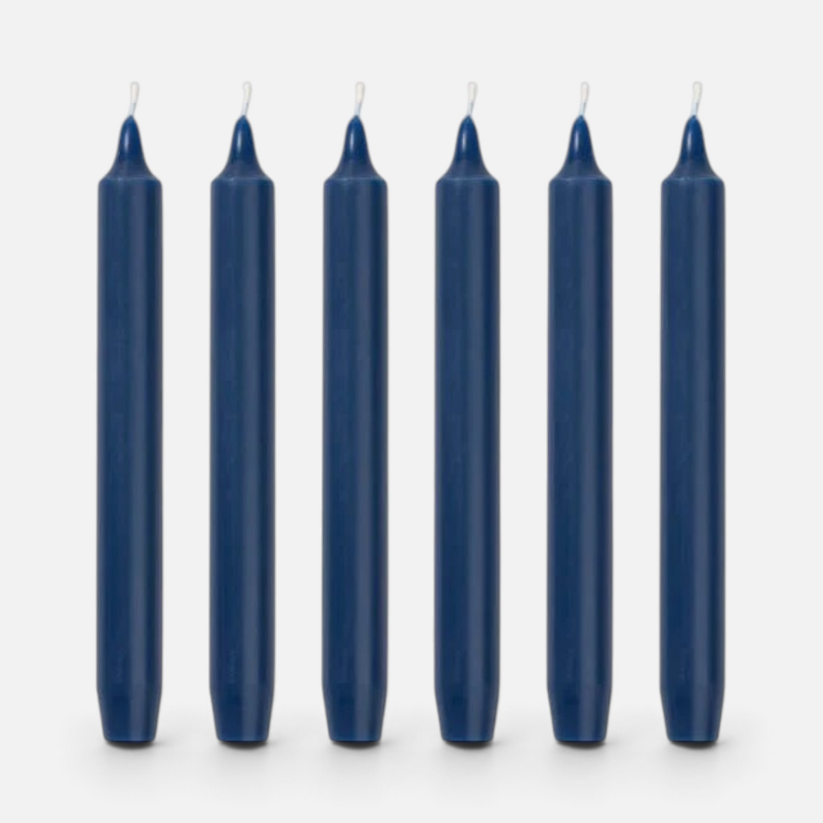Shop Rescue Spa Madeleine Taper Candles, 6 black, dripless, smokeless, 8" H x 0.9" Ø, 7-hour burn time