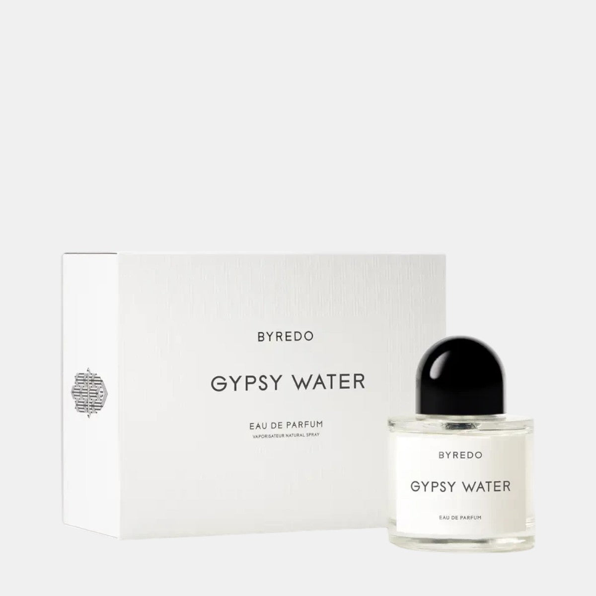 Shop Rescue Spa Byredo Gypsy Water Eau de Parfum bottle and white presentation box on a clean white background.