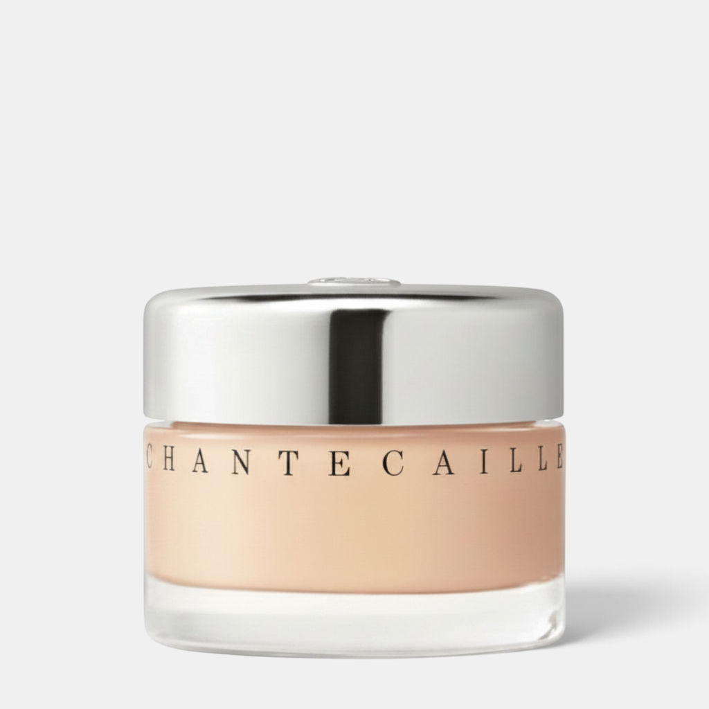 Shop Rescue Spa ChanteCaille Future Skin Gel Foundation in a glass jar with a silver lid for a natural finish.