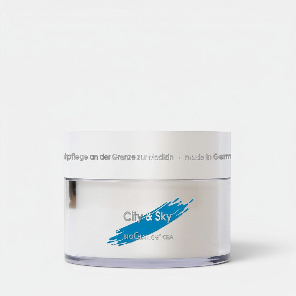 Shop Rescue Spa City & Sky Vitamin C face cream in a white 50ml airless pump jar for brightening and hydration.