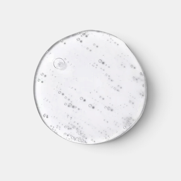 Shop Rescue Spa clear foaming cleansing gel texture swatch on a white background