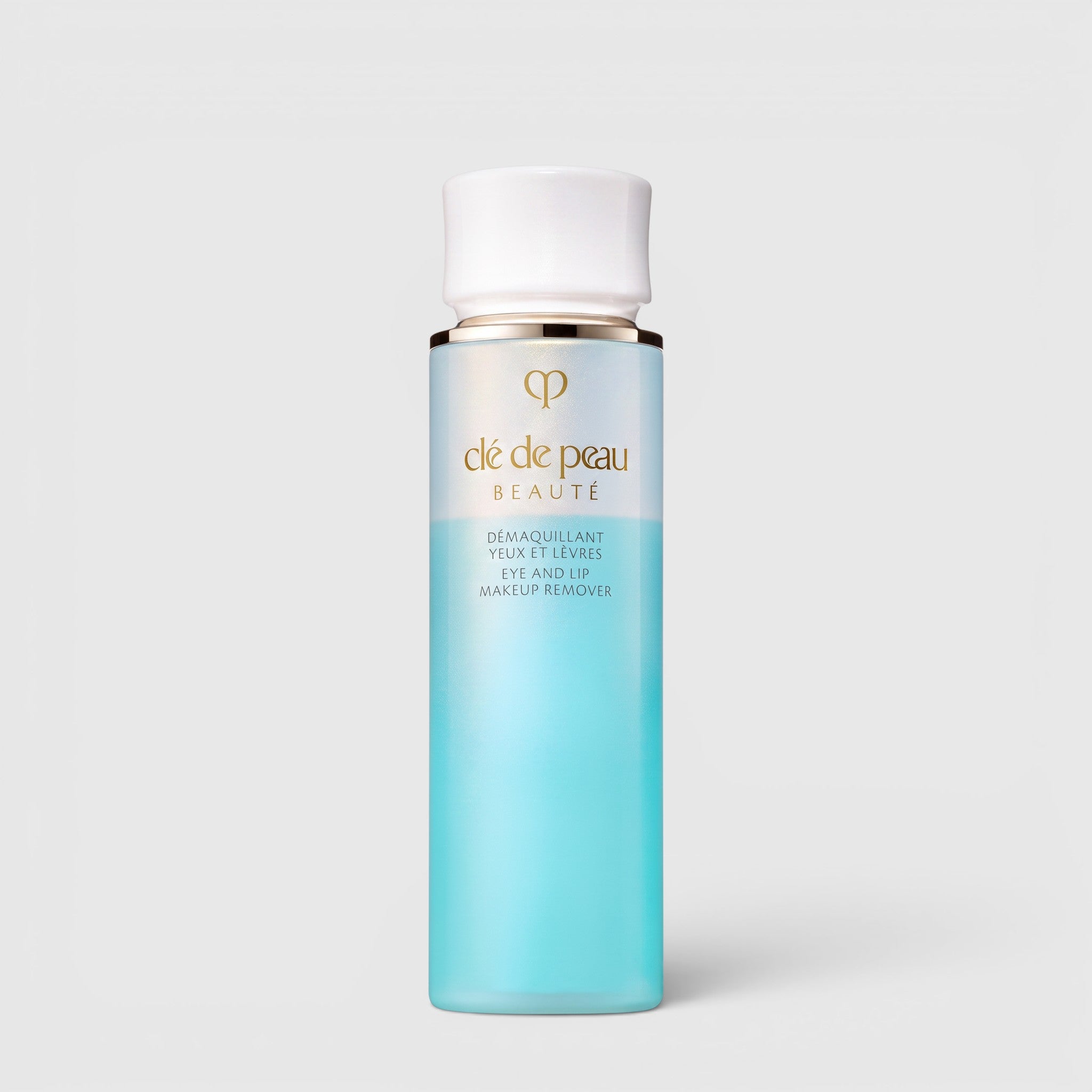 Shop Rescue Spa Cle de Peau Beaute dual-phase blue and clear eye and lip makeup remover bottle