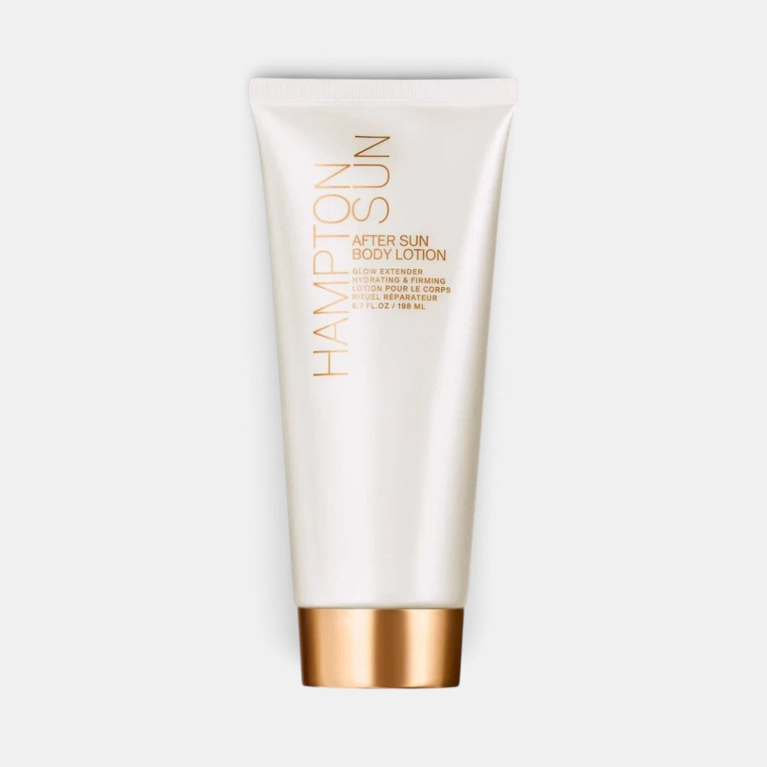 Shop Rescue Spa Hampton Sun After Sun Body Lotion in a white squeeze tube with a metallic gold cap.