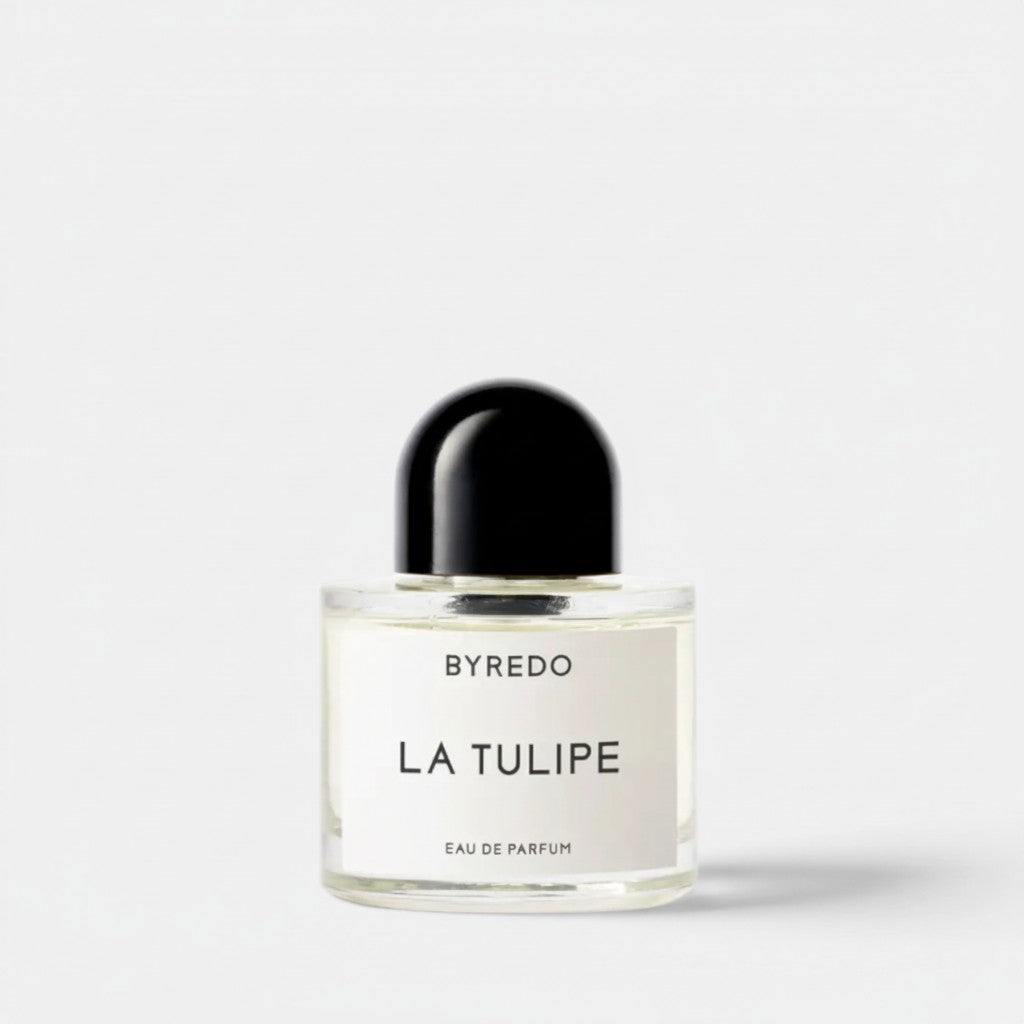 Shop Rescue Spa Byredo La Tulipe Eau de Parfum, a clear fragrance with a black cap.