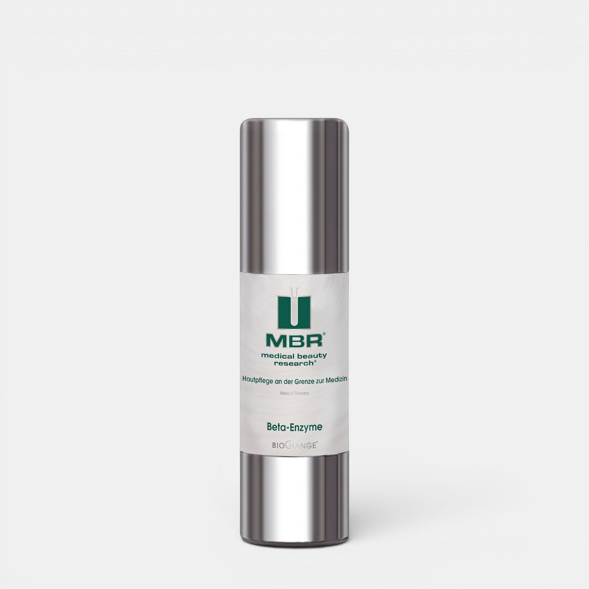Shop Rescue Spa MBR Beta-Enzyme exfoliating face mask in a silver airless pump bottle for skin texture refinement.