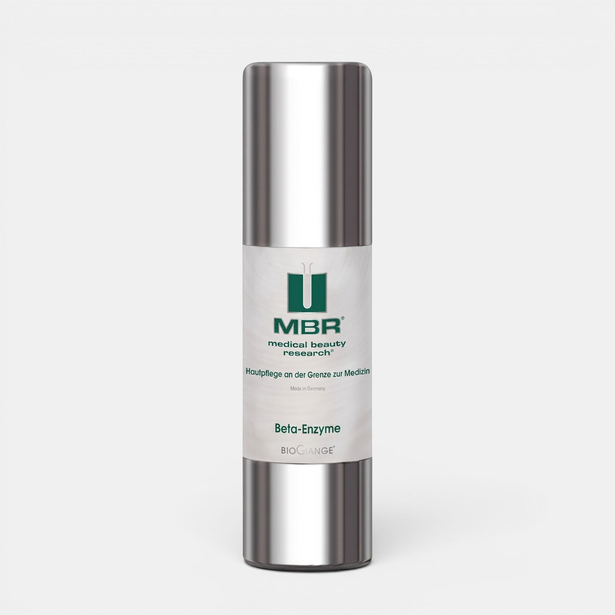 Shop Rescue Spa MBR Beta-Enzyme exfoliating face mask in a silver airless pump bottle for skin refinement.