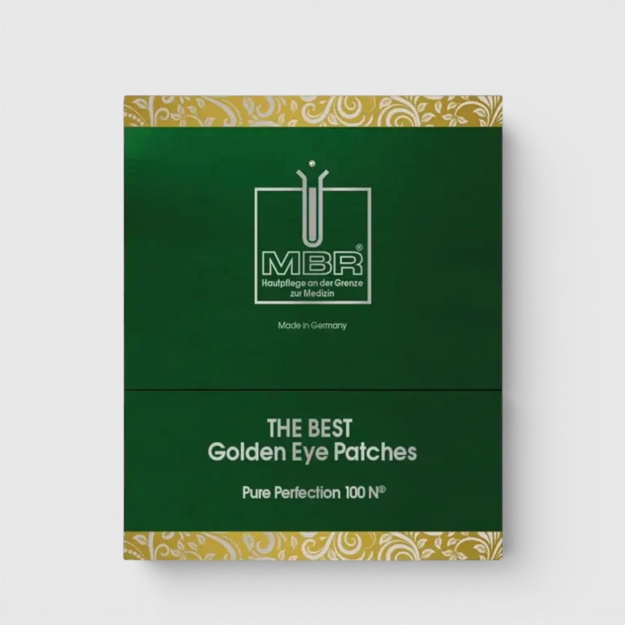 Shop Rescue Spa MBR The Best Golden Eye Patches in green packaging with gold decorative borders