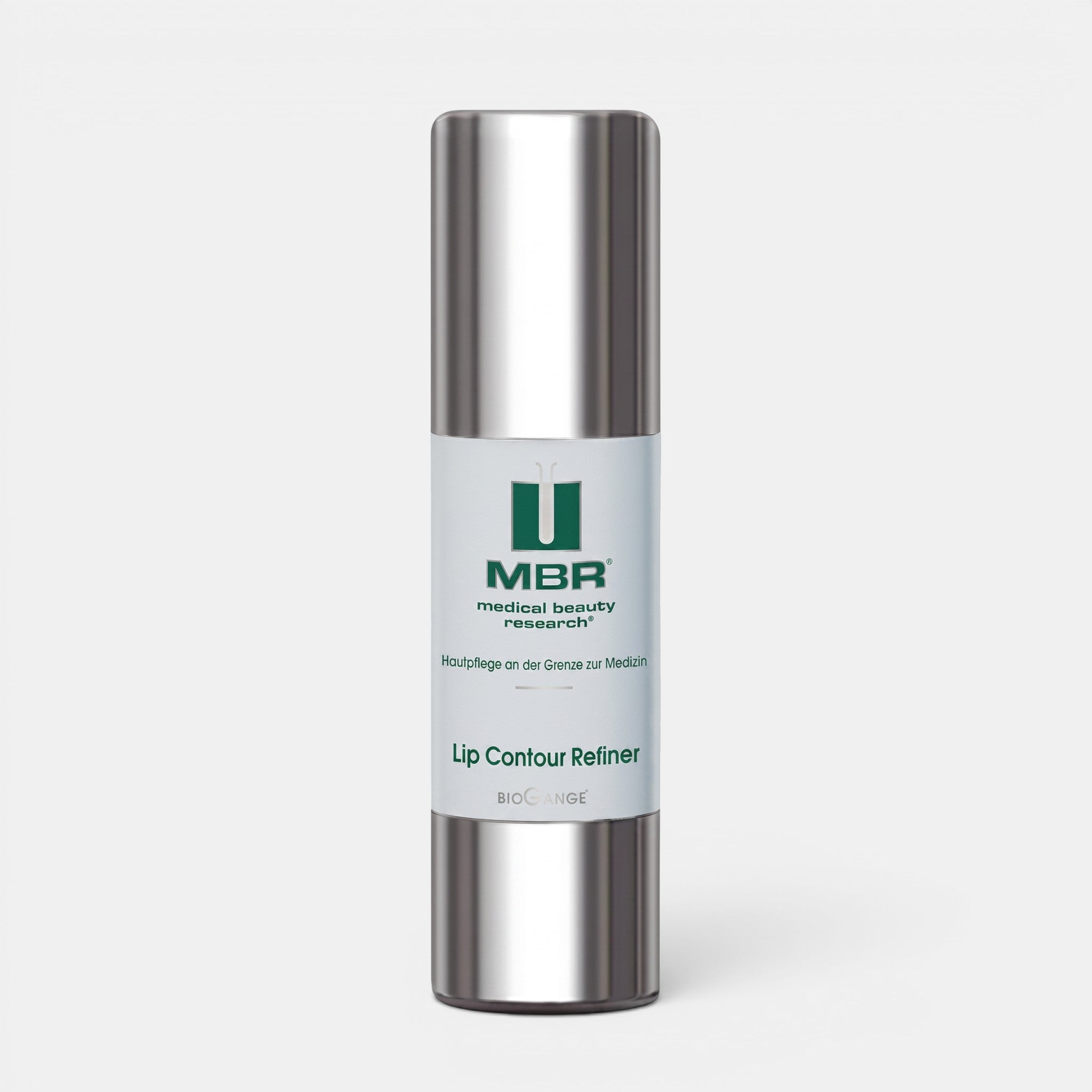 Shop Rescue Spa MBR Lip Contour Refiner anti-aging lip treatment in a silver pump bottle.