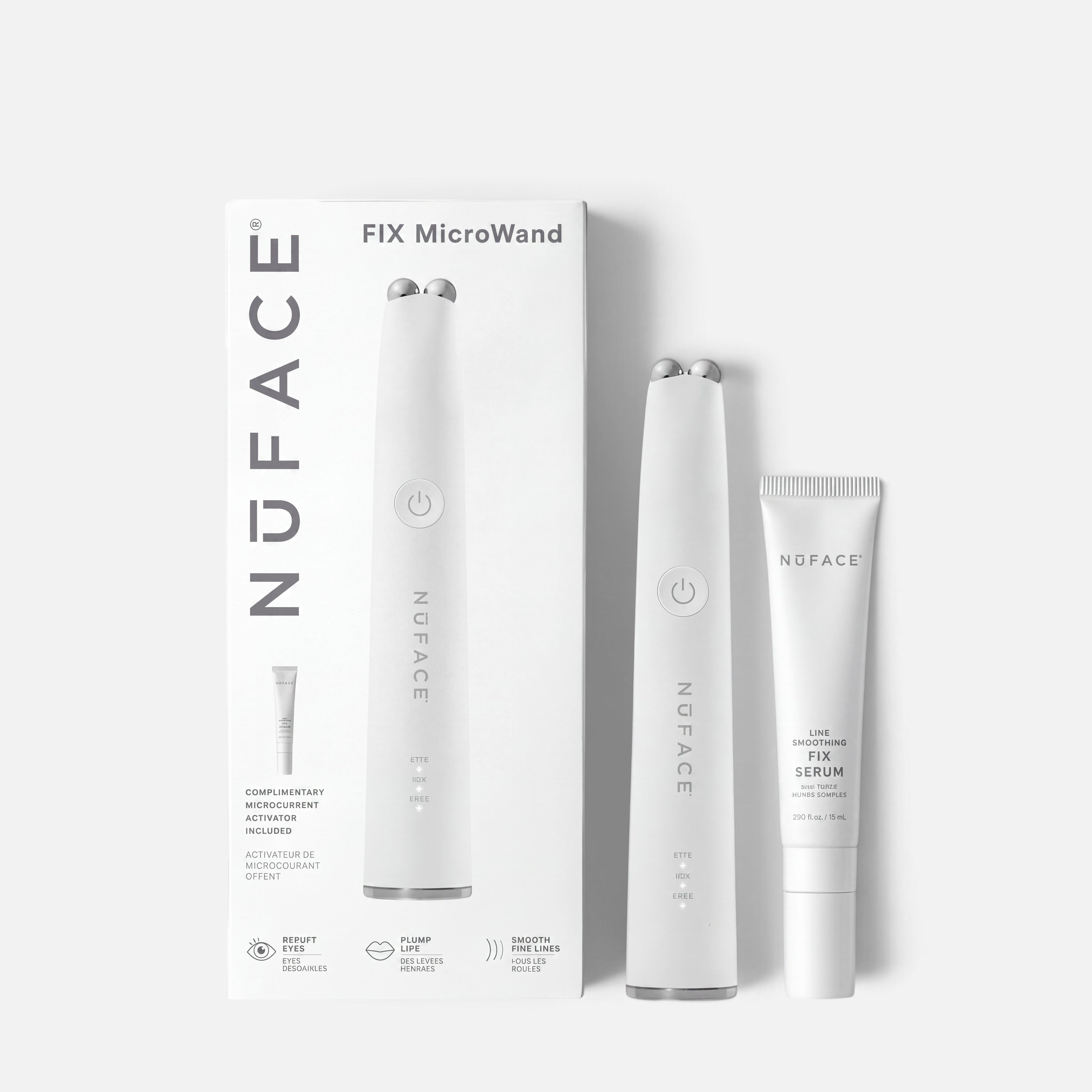 Shop Rescue Spa NuFACE FIX MicroWand device and line smoothing serum set for facial lifting and depuffing