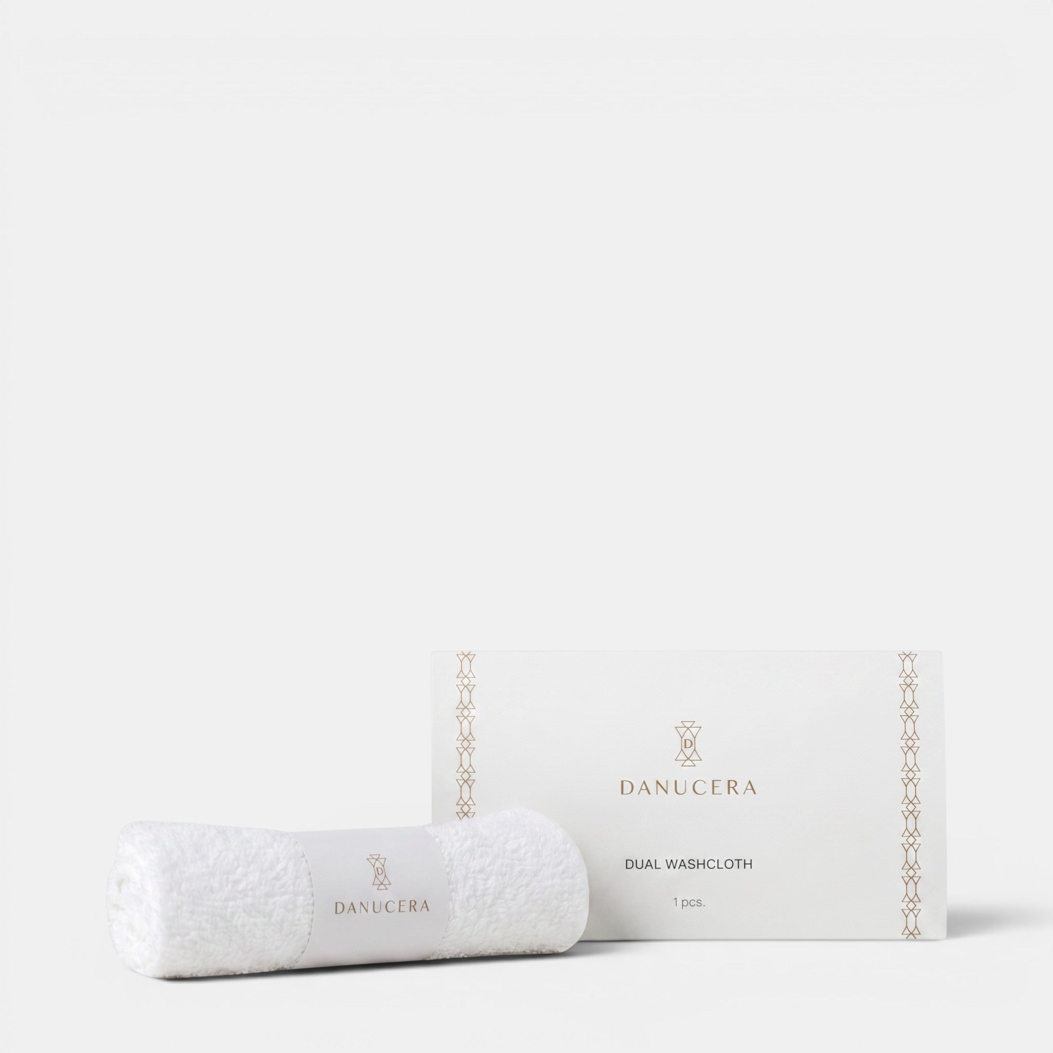 Shop Rescue Spa organic cotton dual washcloth with terry and muslin sides, presented with its branded packaging.