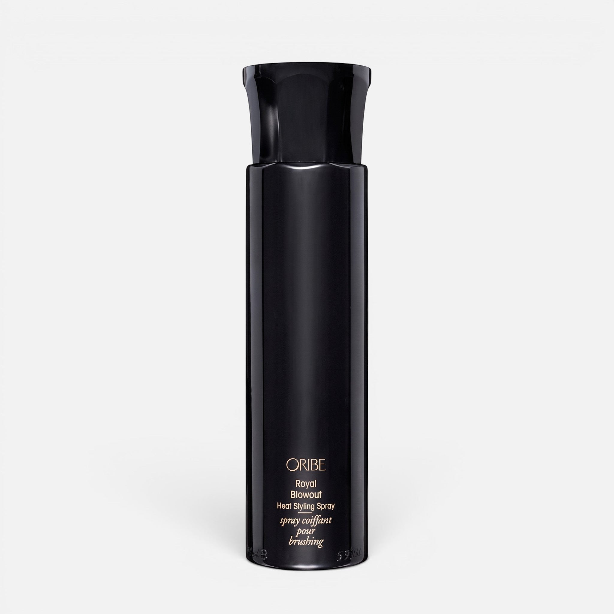 Shop Rescue Spa Oribe Royal Blowout Heat Styling Spray in a sleek black bottle for smooth, heat-protected hair.