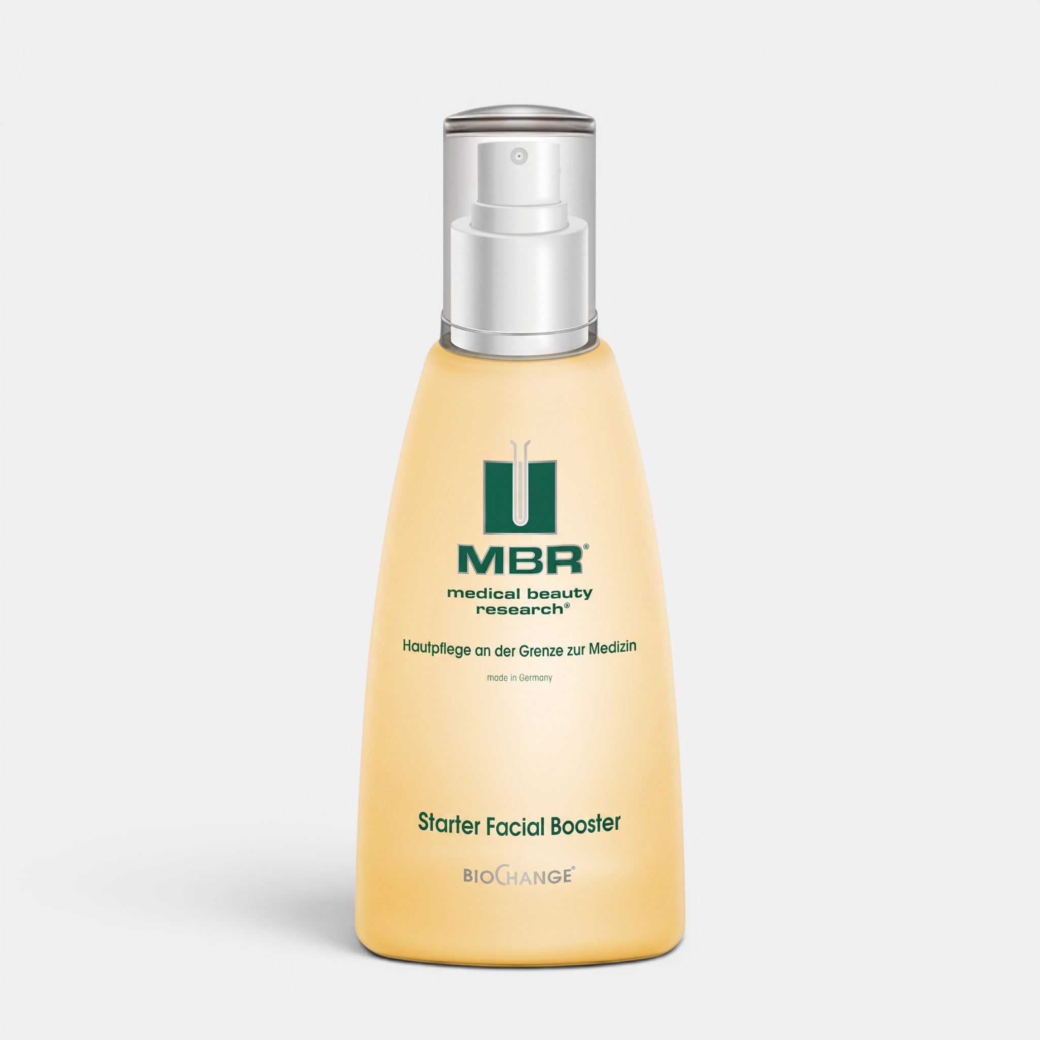 Shop Rescue Spa MBR Starter Facial Booster toner in a yellow bottle with a pump dispenser for skin firming