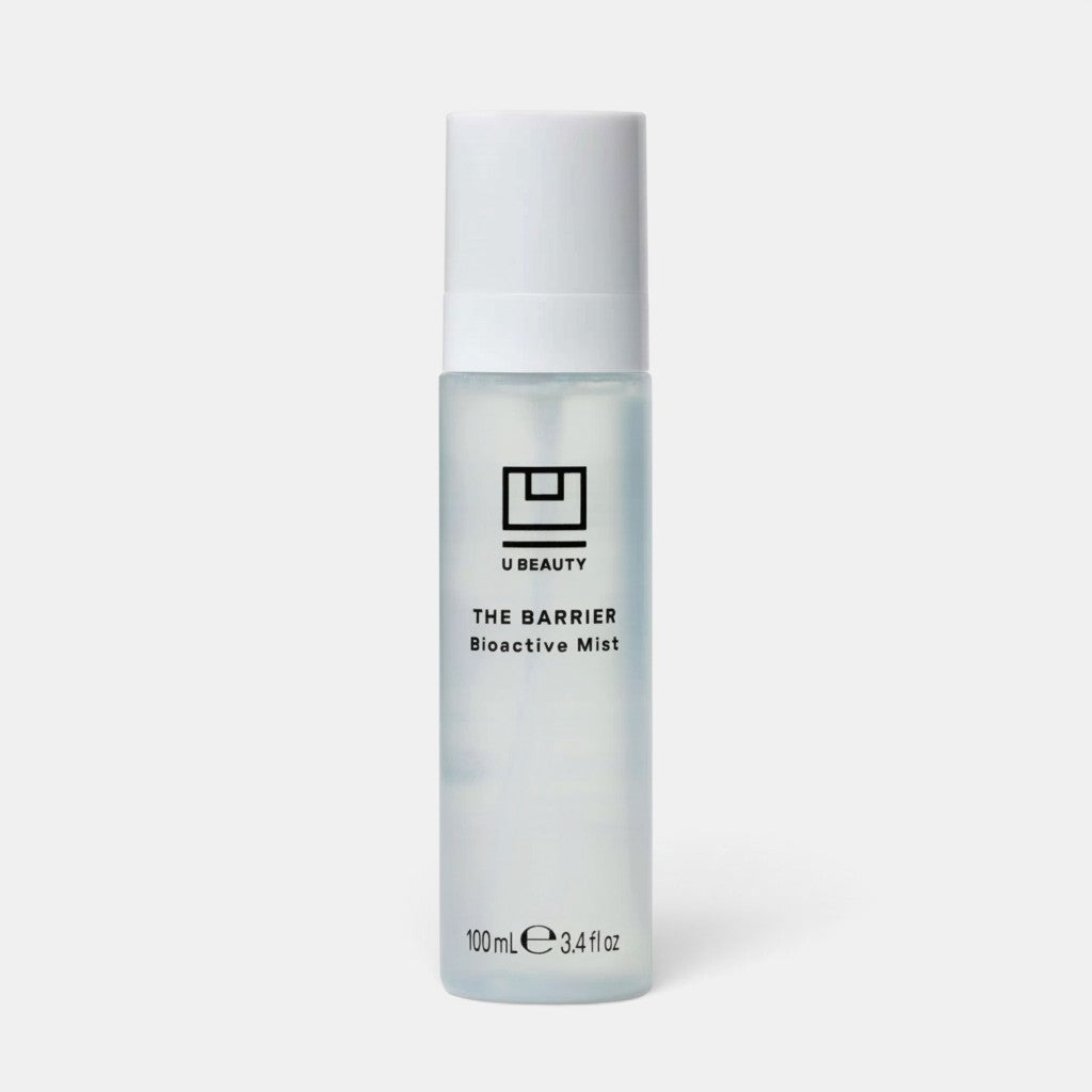 Shop Rescue Spa U Beauty The Barrier Bioactive Mist in a clear 100ml spray bottle for skin barrier support.