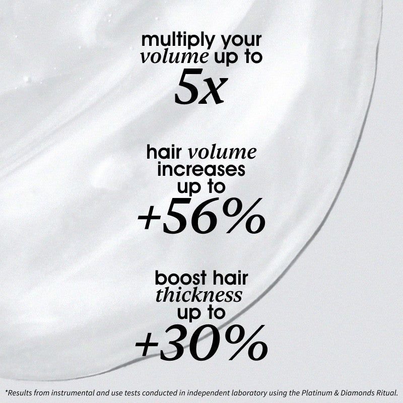 Shop Rescue Spa volume shampoo texture showing clinical results for increased hair thickness and volume