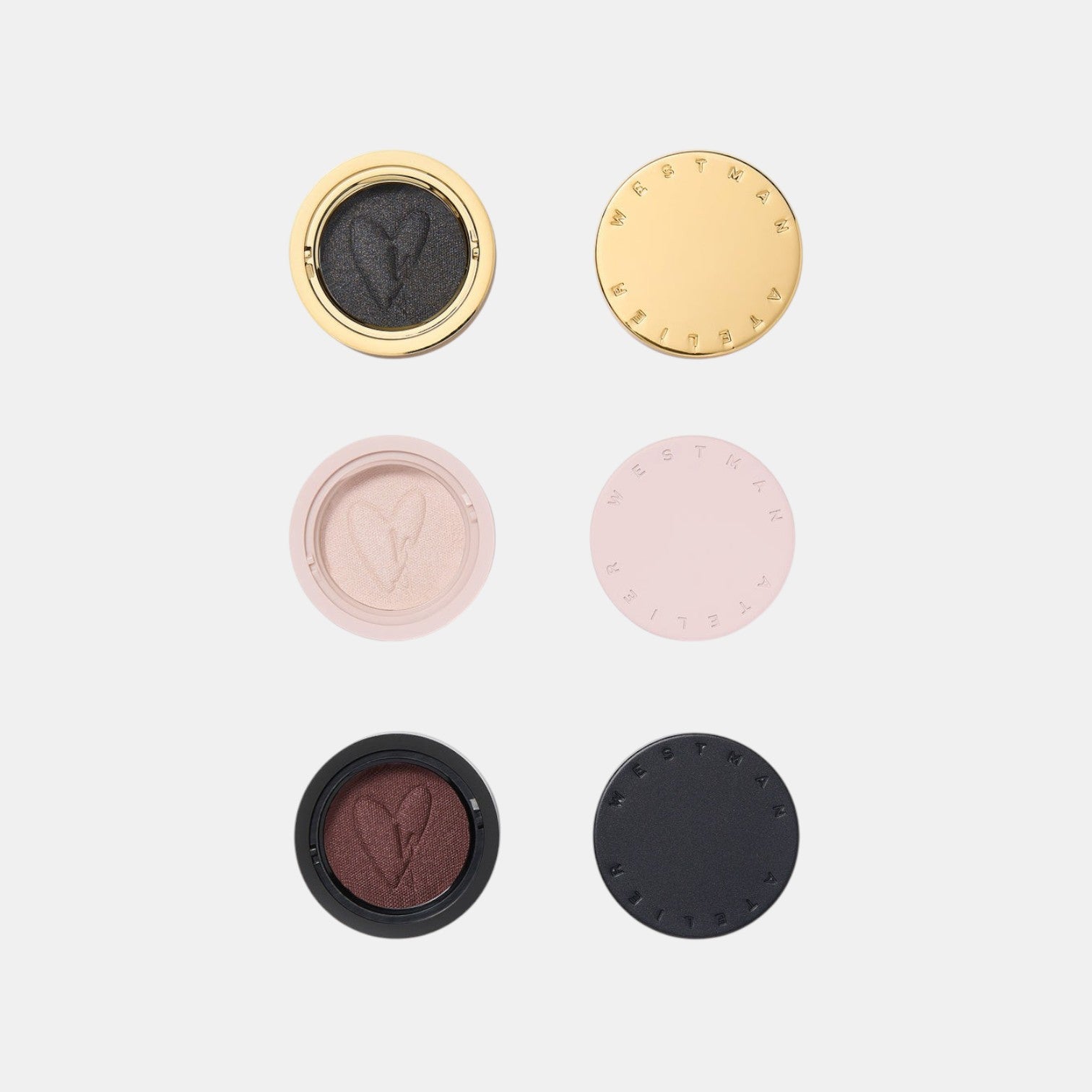 Shop Rescue Spa Westman Atelier Eye Pods Les Nuits trio with noir, champagne, and vin rouge cream-powder shadows.