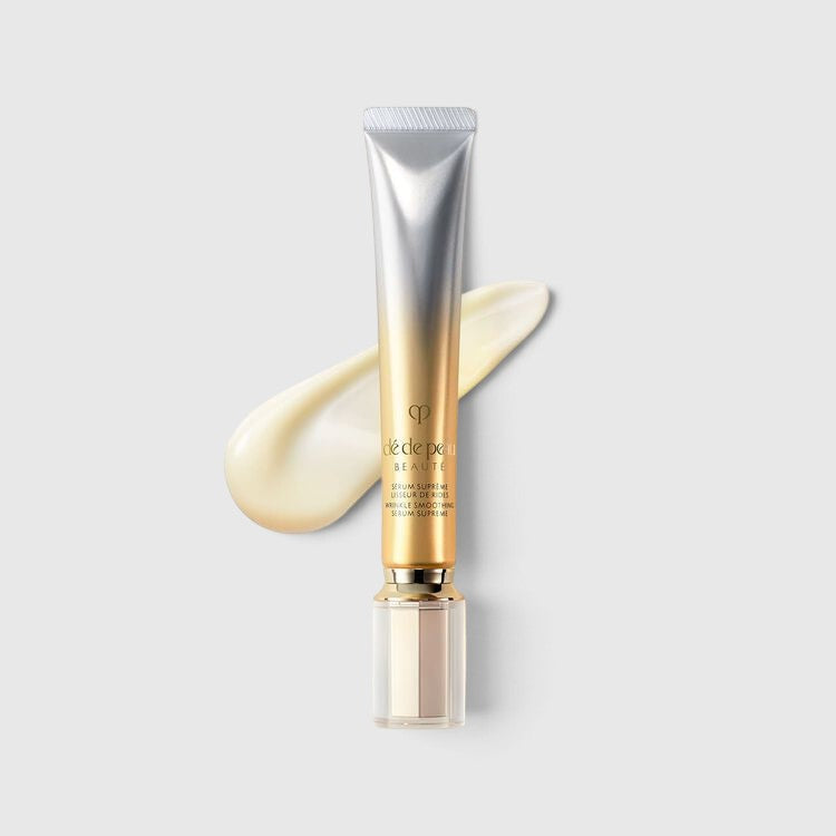 Shop Rescue Spa Wrinkle Smoothing Serum Supreme in a gold and silver airtight tube with a creamy serum swatch.